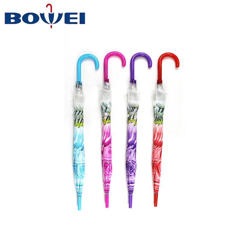 New Style Flower Print Transparent POE Dome Umbrella For Lady