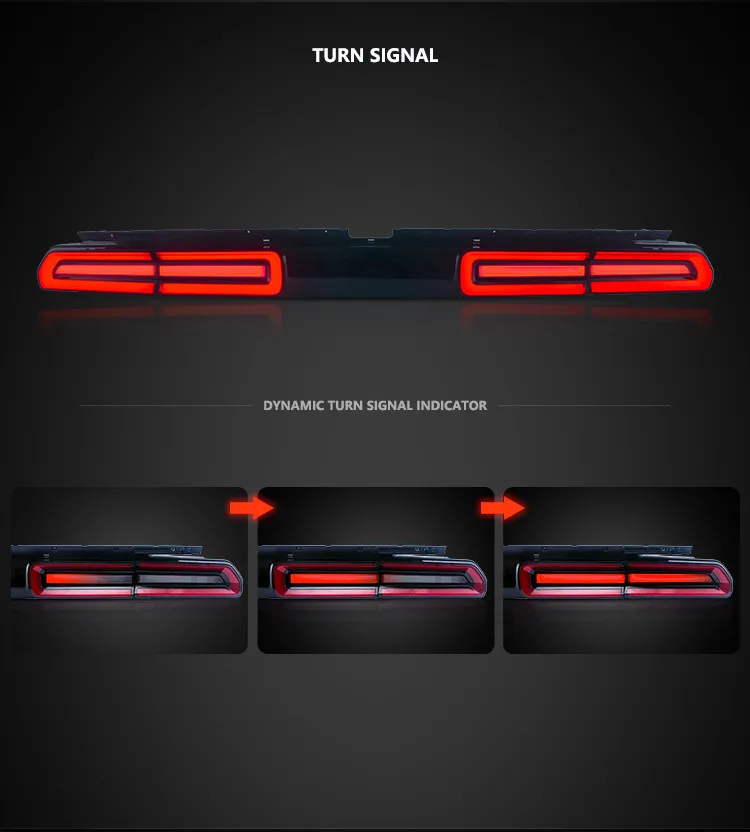 Vland Car Lamp Factory For Dodge Challenger 2008-2014 Full-LED Taillights Plug And Play For Challenger Coupe LED Taillight