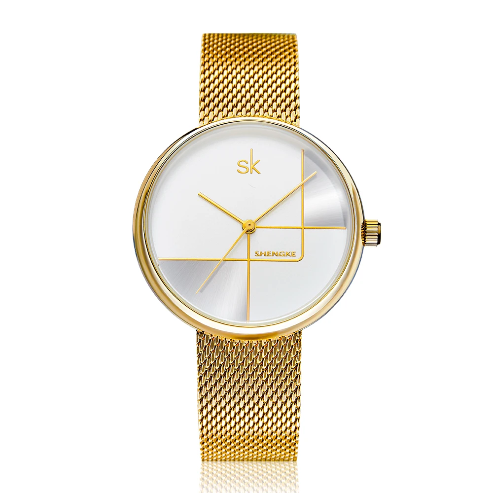 

SK 0105 Watch Women Rose Gold Stainless Steel Women Quartz Watches Creative Relogio Feminino Luxury Zegarek Damski Clock