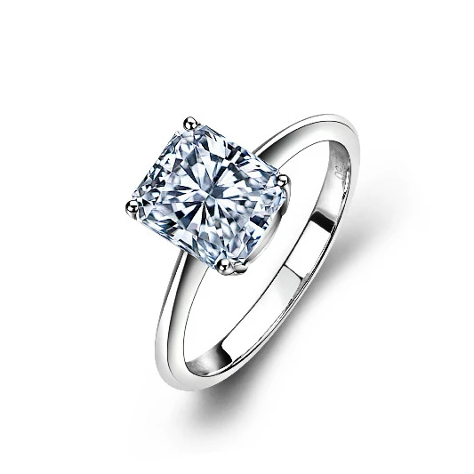 

18k white gold princess 2 carat moissanite diamond jewelry ring