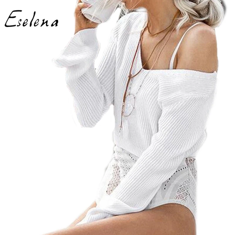 

Sweater factory wholesale custom OEM ladies sexy V collar off-the-shoulder pullover