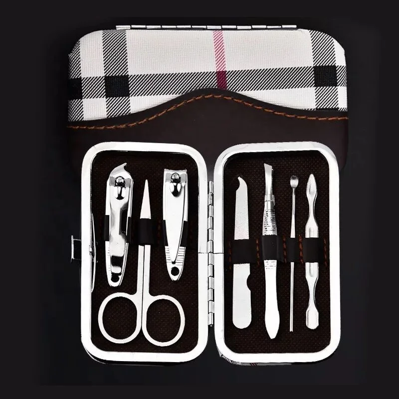 

Melason OEM Mens Straight 7Pieces Nail Clipper Cutter Set for Fingernail or Toenail Stainless Steel Manicure & Pedicure Tools, Picture color or customized