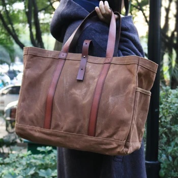 brown canvas bag