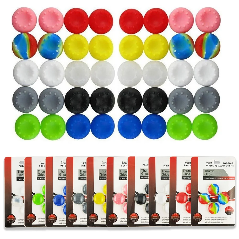 

Retail package Silicone Joystick Cap Thumb Stick Grip Cover For PS3 PS4 XBOX One 360 Controller Thumb Grip Case Button, 10 colors