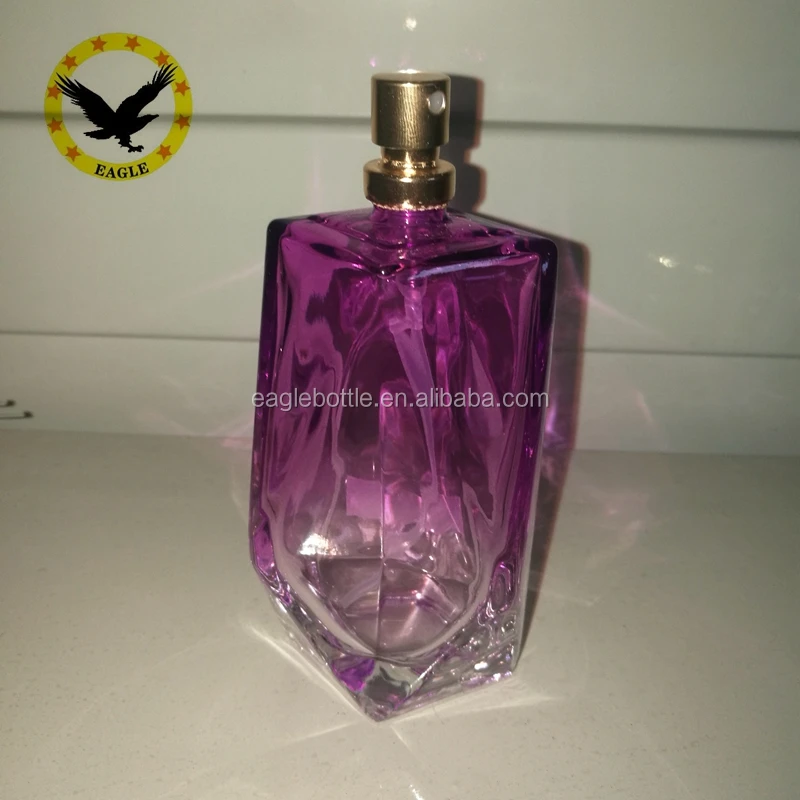 Triangle Shape Purple Color Violet Spray Glass Perfume