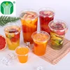 china supplier custom personalized printed disposable PET smoothies plastic cup with lids
