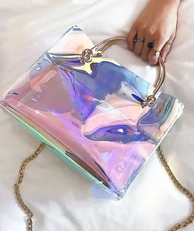 
RG TPU holographic vinyl fabric dichroic Iridescent fabric film for bag 