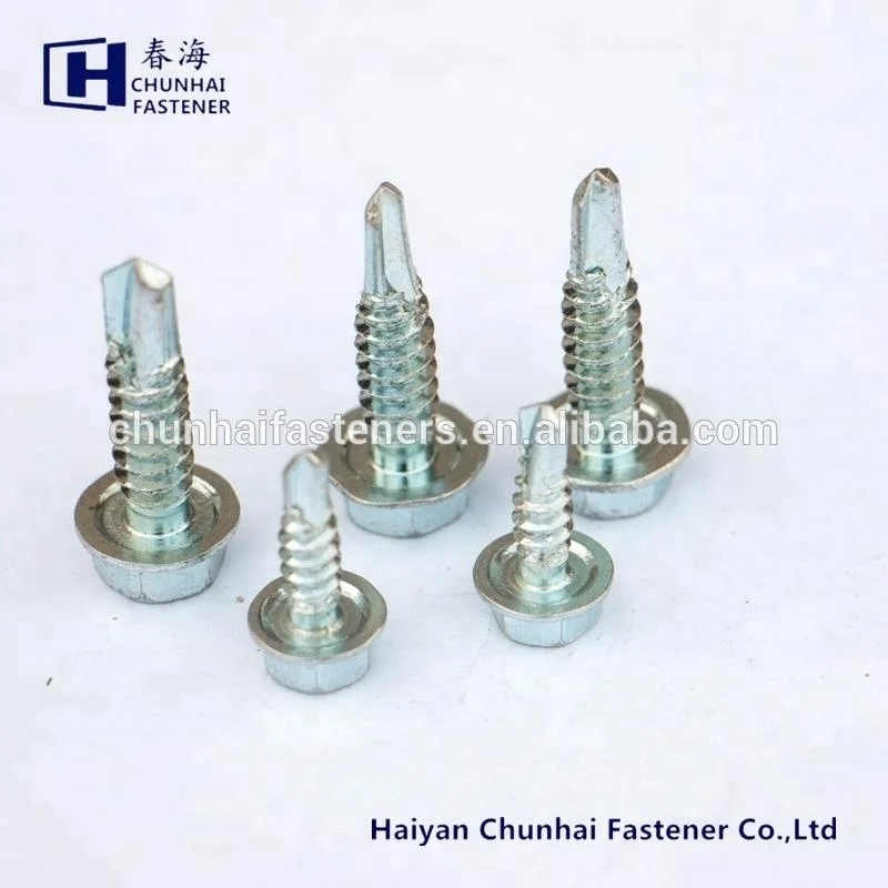 
recessed hex washer head self drilling screw ANSI 14x1 