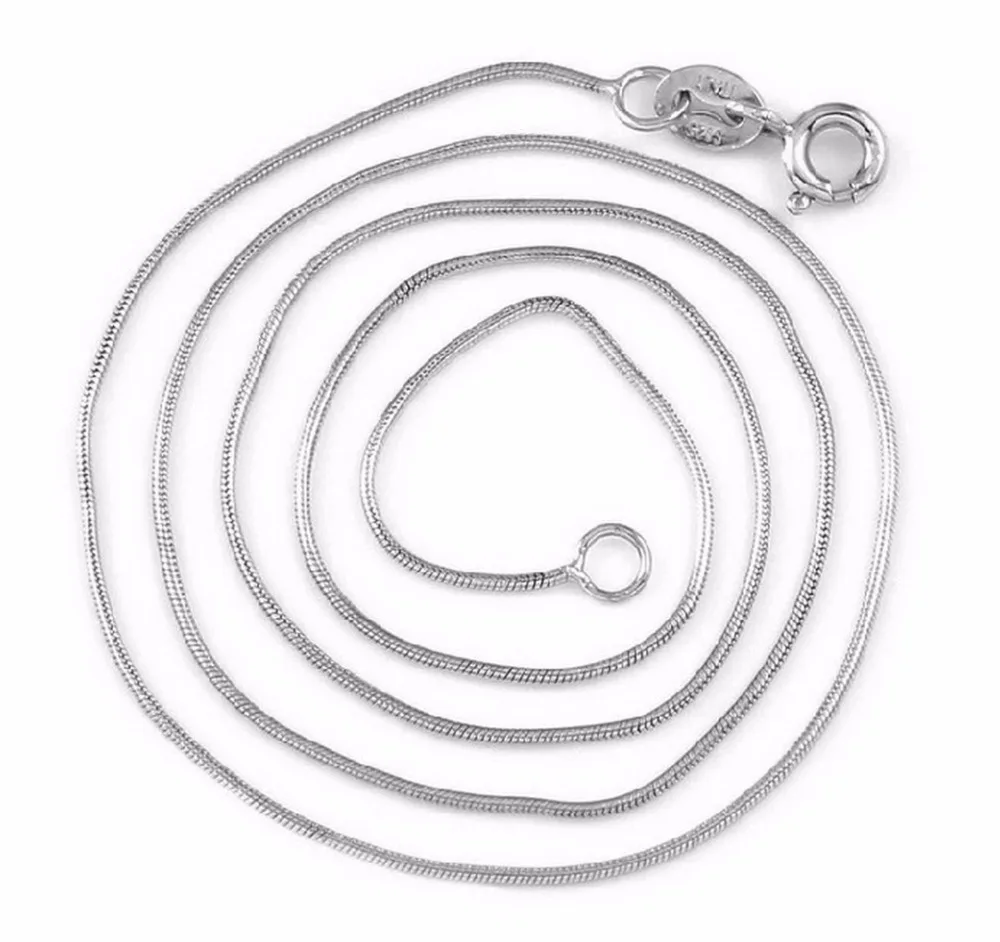 

Round Snake Chain 925 Sterling Silver Necklace Jewelry Wholesale, As picture