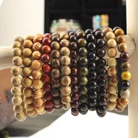 

BW1016 Handmade natural wooden bead bracelets,elastic healing wood bead bracelet for women men