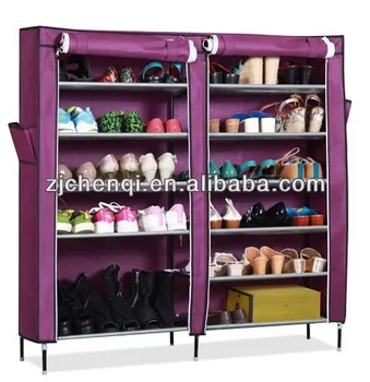 6 Tiers Double Doors Shoe Cabinet Rack With Cover Organizer Tm