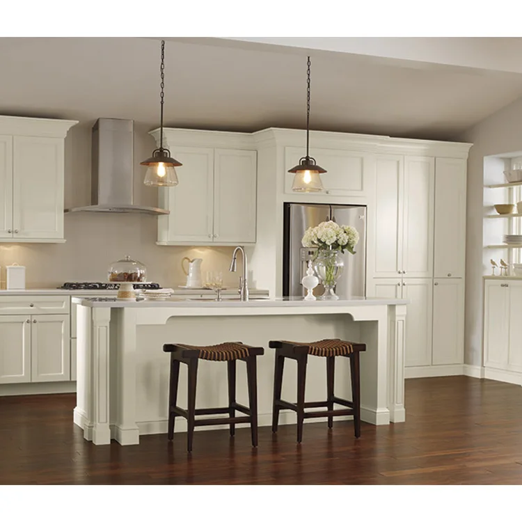 Wood Veneer Finished White Kitchen Cabinets Online Kitchen Design