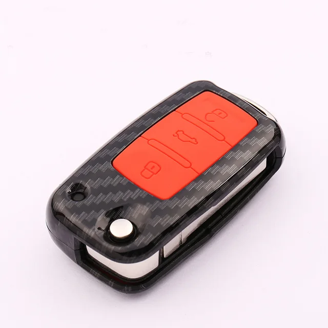 ABS Silicone Dobr&aacute;vel Inteligente 3 bot&otilde;es Caso Carteira Tampa Da Chave Do Carro Para Volkswagen Tiguan Golf Jetta Bora Polo