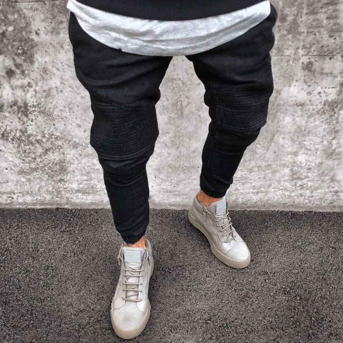 Hip Hop Moto Mens Jeans Homme Designer Clothes Fashion Skinny Trousers Denim Biker Jean Y10751