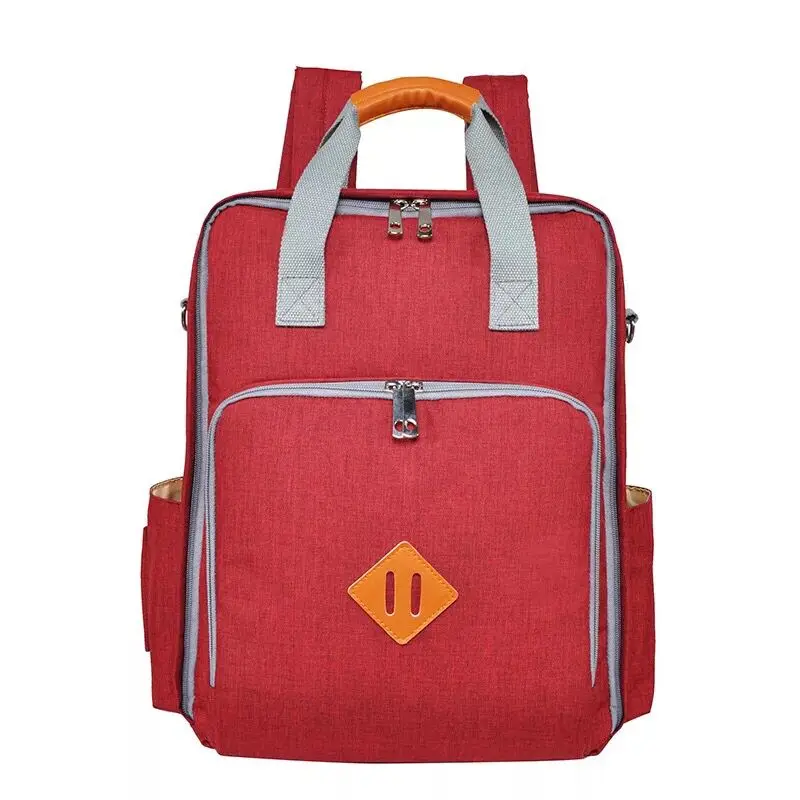 red diaper backpack