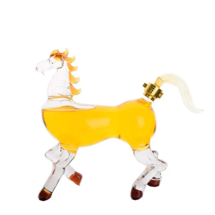 

500ml 1000ml Horse Shaped Glass Decanter Animal Shaped Wine Bottle, Clear