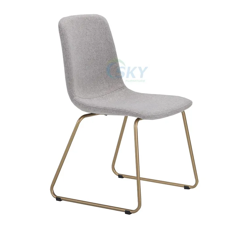 Metal Legs Linen Grey Fabric Dining Chair Malaysia Louis Home