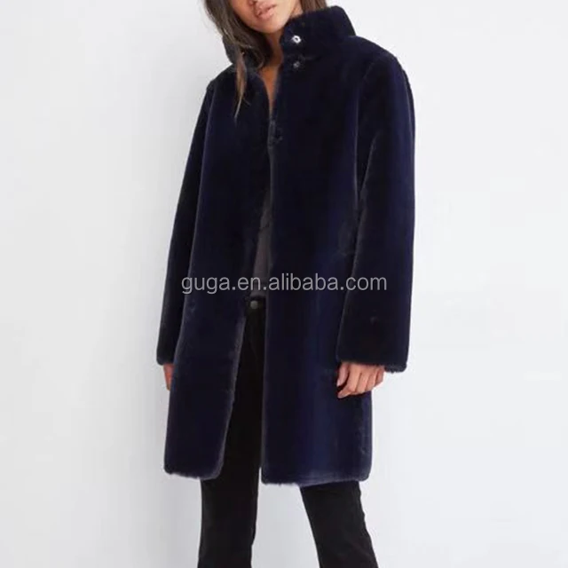 

2020 winter new arrivals ladies stand collar thick luxury long sleeves faux fur coat for women