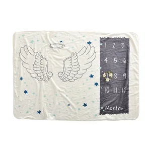 Factory Direct Polyester Flannel Fleece Baby Month Blanket