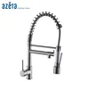 China Long Neck Single Handle Pull Down Brass Kitchen Faucet Sink Mixer Taps With Light