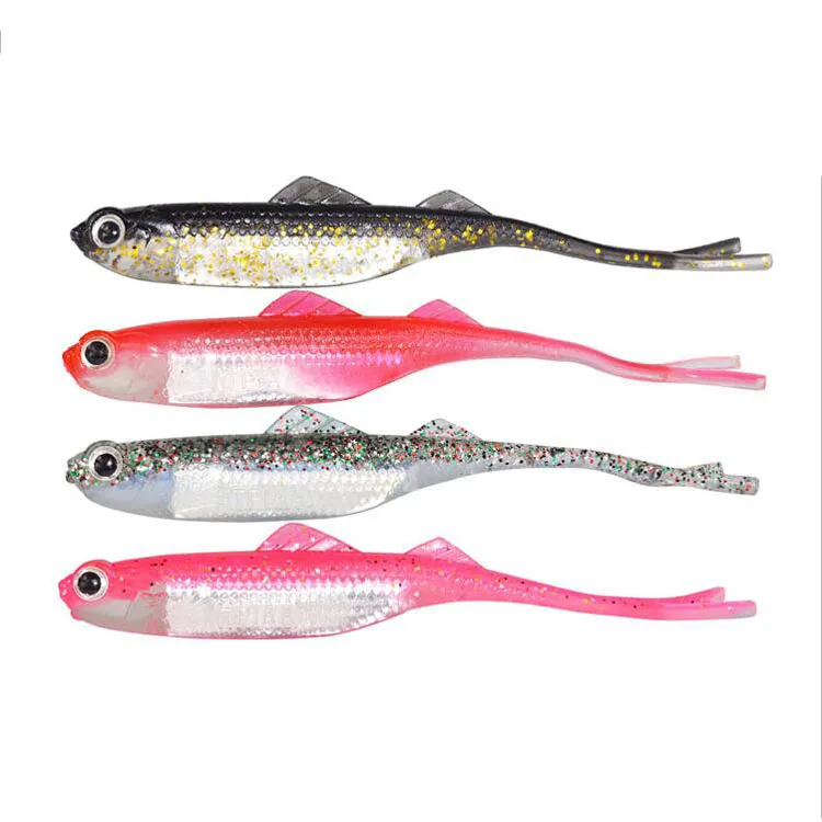 Double Color Forked Tail Bulk Silicon Bait Bass Fishing Lures Buy