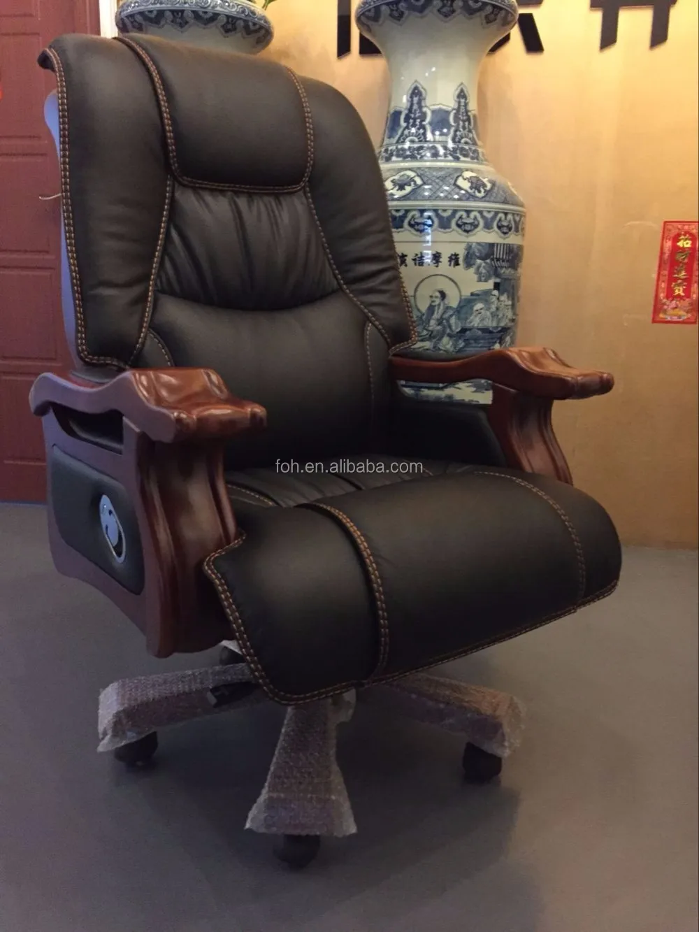 High Quality Top Grain Cow Leather Senior Luxury Reclining Office Chair Foh A18 Buy Reclining Office Chair Leather Reclining Office Chair Quality Reclining Office Chair Product On Alibaba Com