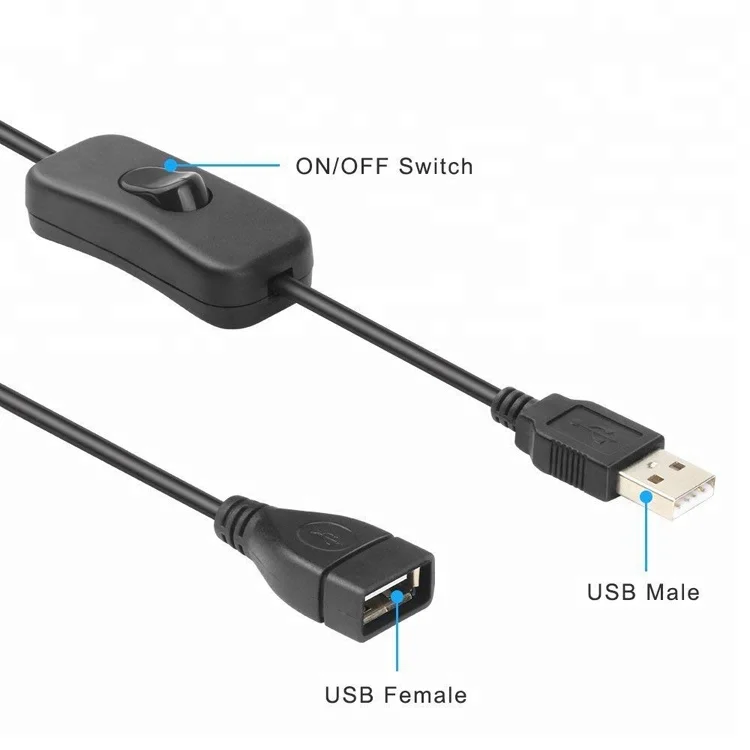 Male To Female Usb Cable With On/off Switch For Driving Recorder Led ...