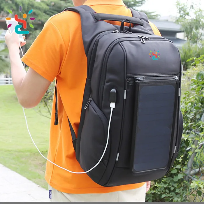 Waterproof Solar Charging Backpack Black Tactical Gear Military Unisex