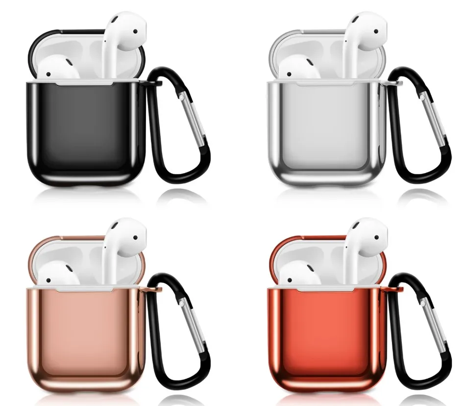 For airpods metal color look tpu case skin