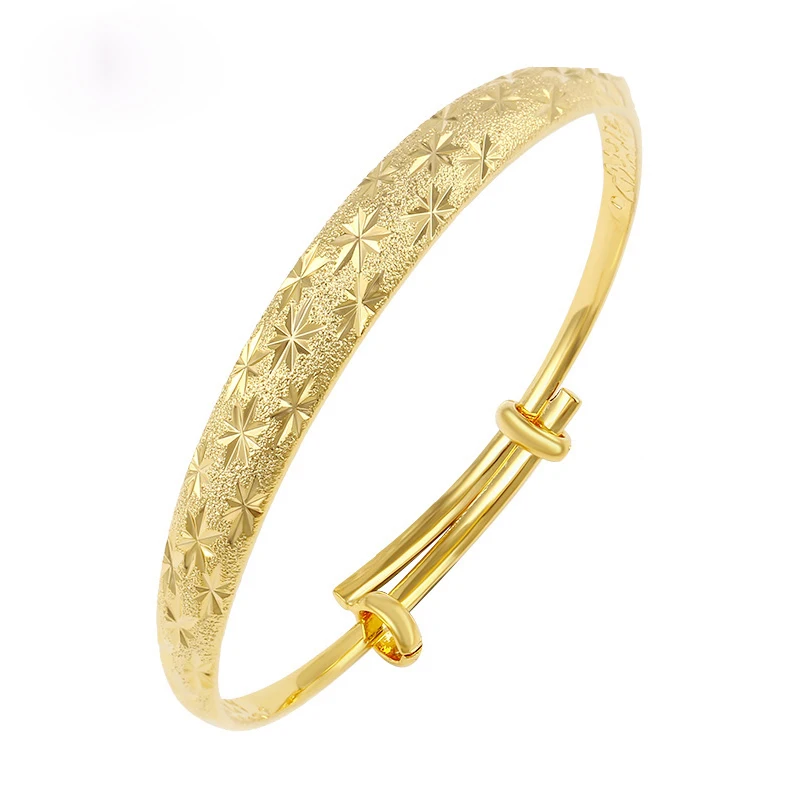 

xuping jewelry simple gold plated adjustable bangle bracelet for women