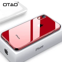 

OTAO Ultra Thin Soft Phone Case For iphone XS MAX XR X 8 7 6 6s Plus Plating Transparent Mobile Back Cover