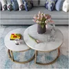 High quality round white and black round marble top dining table