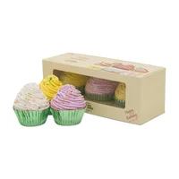 

150g 4pcs Private label custom cup cake bath bomb gift set with rainbow color