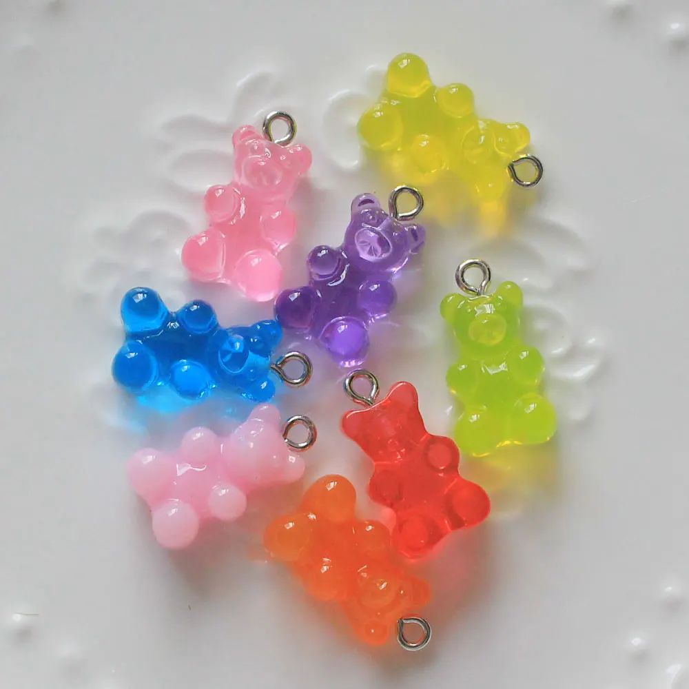 17mm Kawaii Cute Sweet Soft Feeling Resin Bear Candy Cabochons Gummy ...