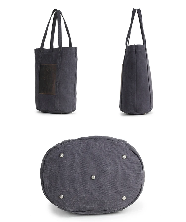 European brand fancy elegant vintage design cotton canvas women ladies handbag hand bag with leather trim