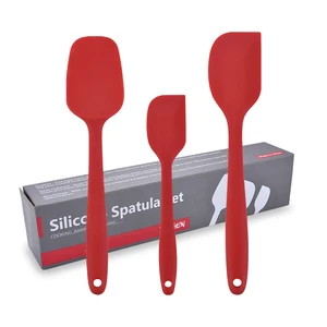 Image of Silicone Spatula 3-piece Set Heat-Resistant Spatulas Non-stick Rubber Spatulas with Stainless Steel Coreu utensil set