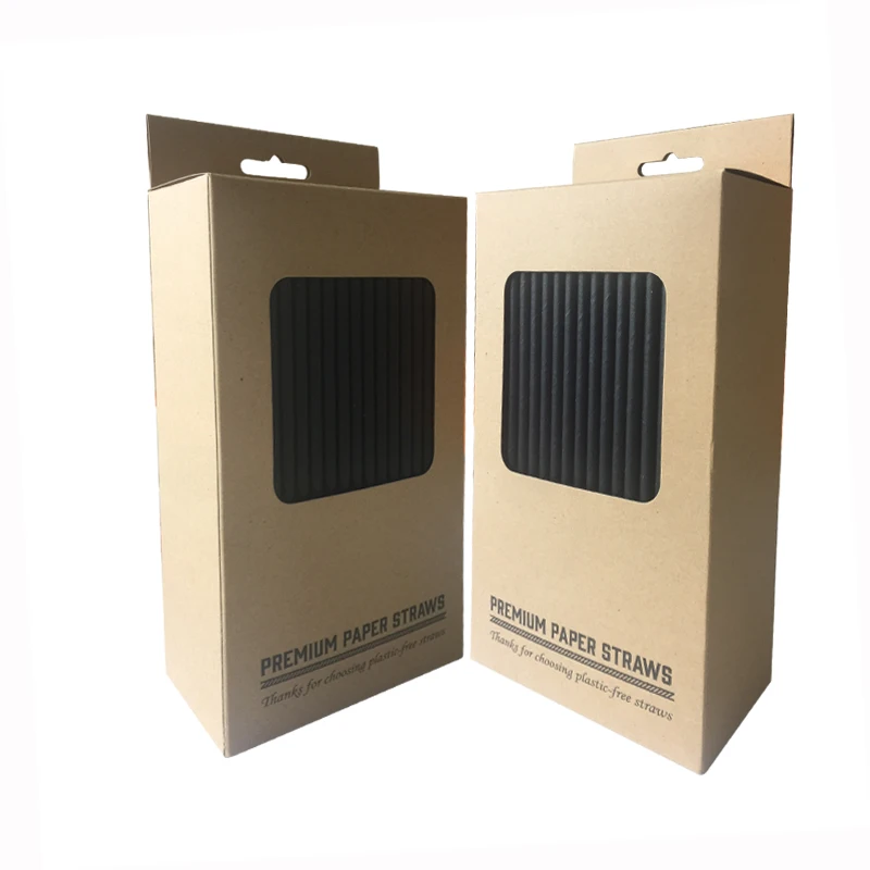 

Wholesale Biodegradable Custom Brown Craft Paper Box For Straws