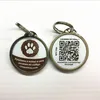 Waterproof Metal ring for protection NFC pet dog tags printing unique QR code ID number