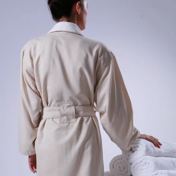 

Promotional Hotel Cotton Heated Bathrobe With Sheraton Logo, White or custom