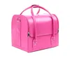 Professional beauty cosmetic case pink makeup case/ box PU leather box