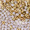 Crystal Round Shape Sew on Rhinestones Chatons With Gold Claw For Evening Dresses
