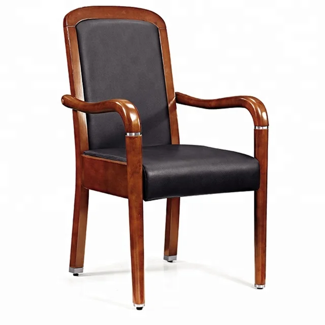 
Office Furniture PU Leather Meeting Room Chair Wooden Frame 