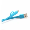 Soartop 2 in 1 USB Type C+Micro USB Cable neutral Pack, Straight + Coiled) 3ft/1m Charge & Sync Cable