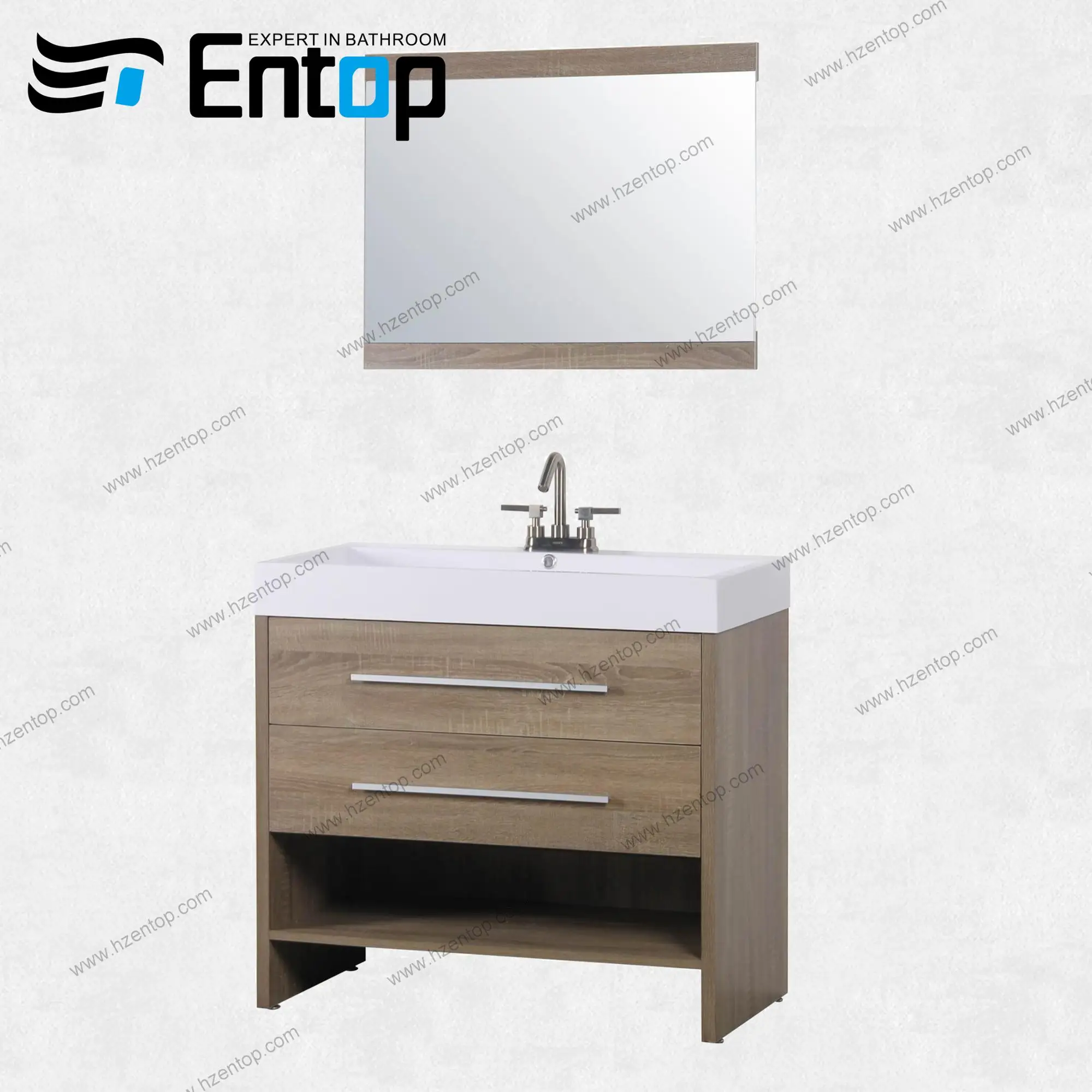 Entop Original Wood Color European Style Bathroom Vanity Cabinet