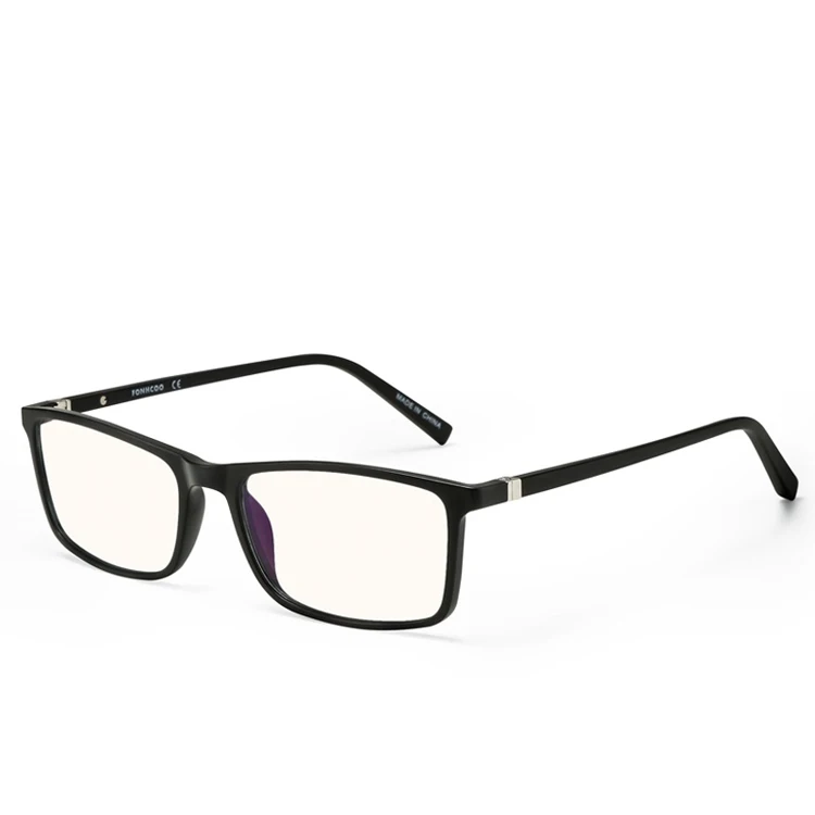 

FONHCOO Black Rectangle Frame Thin Temple Men Women Tr90 Computer Glasses To Block Blue Light, Any colors is available