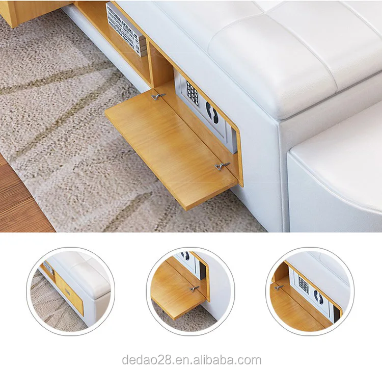 Modern Bed With Storage Massage Functions Multifunctional Bed Sets