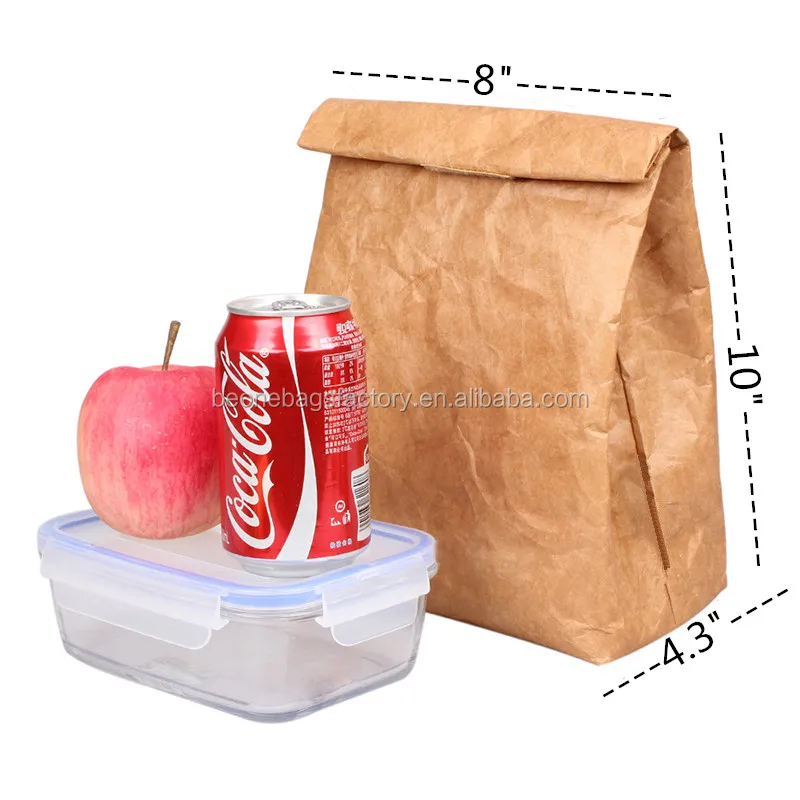 brown paper tyvek insulated lunch bag