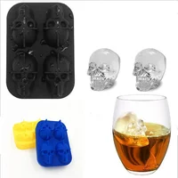 

3D Skull Silicone Ice Cube Tray Mold Maker in Shapes for Whiskey Ice and Cocktails