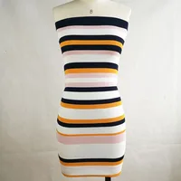 

Fashion Striped Solid Boob Tube Top Dress Knit Dress for Lady