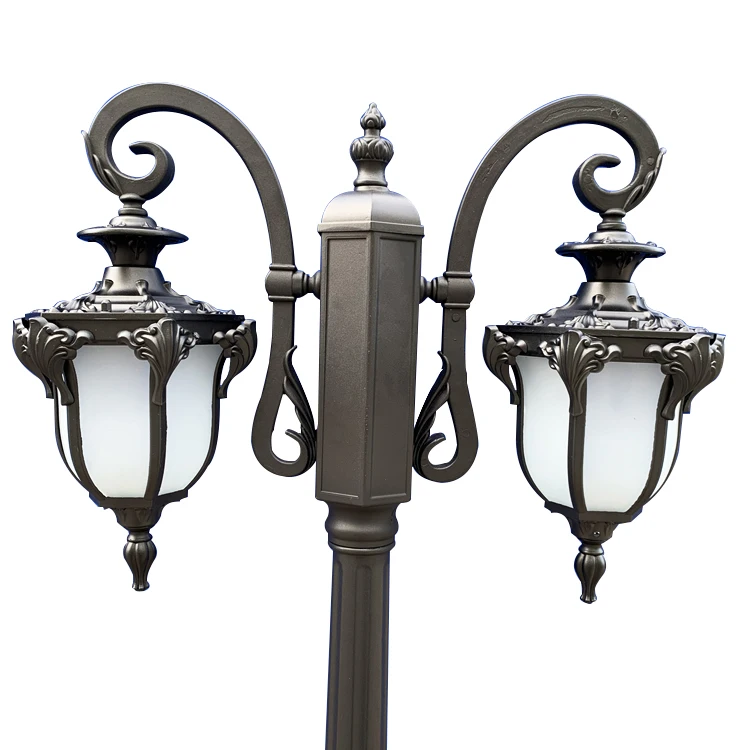 Two heads LED European Lamp post garden street light 2.1m outdoor lighting for garden pathway park